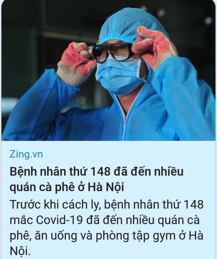Bệnh nhân thứ 148 đã đến nhiều quán cà phê ở Hà Nội